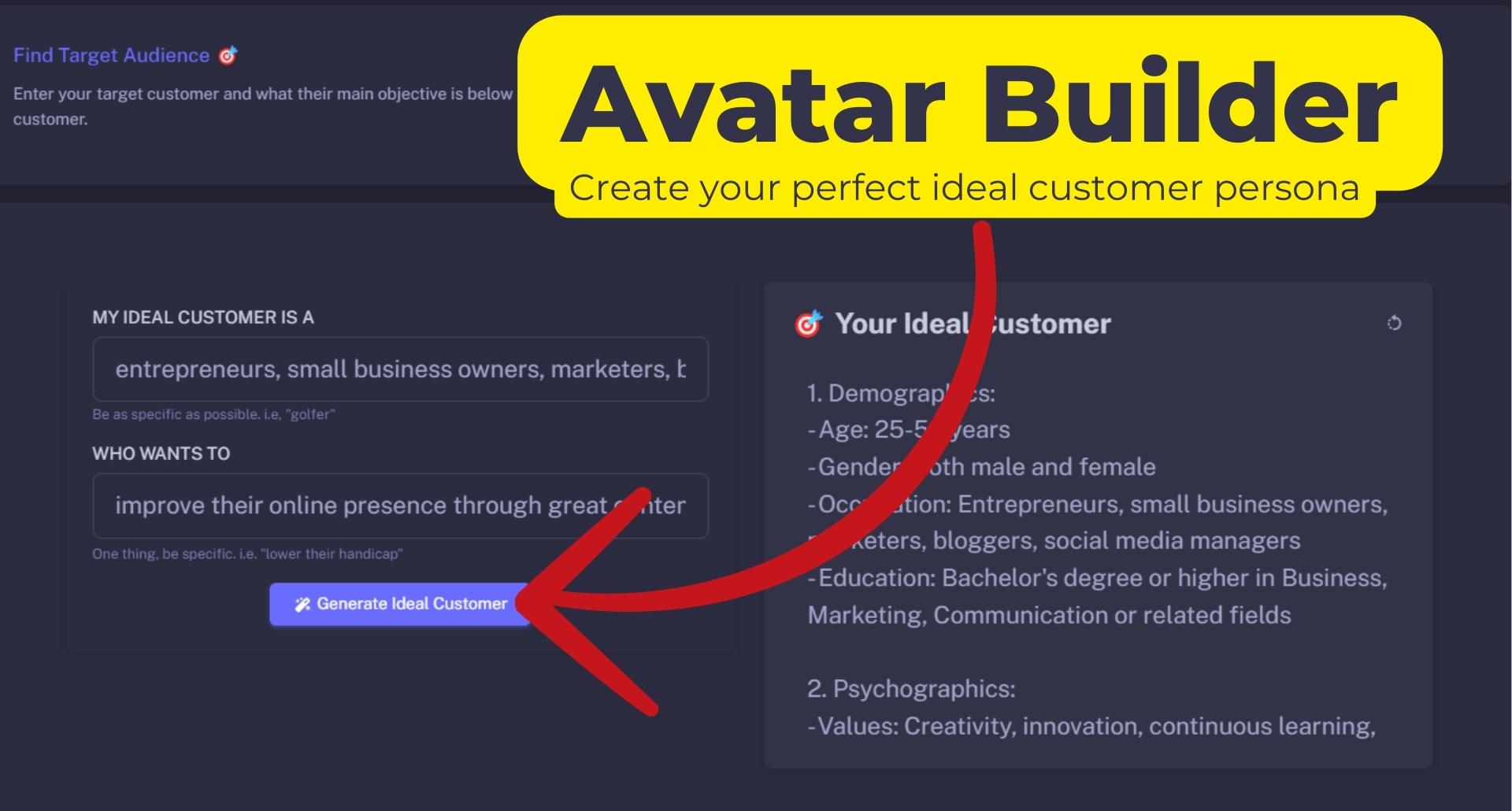 custom built customer avatar