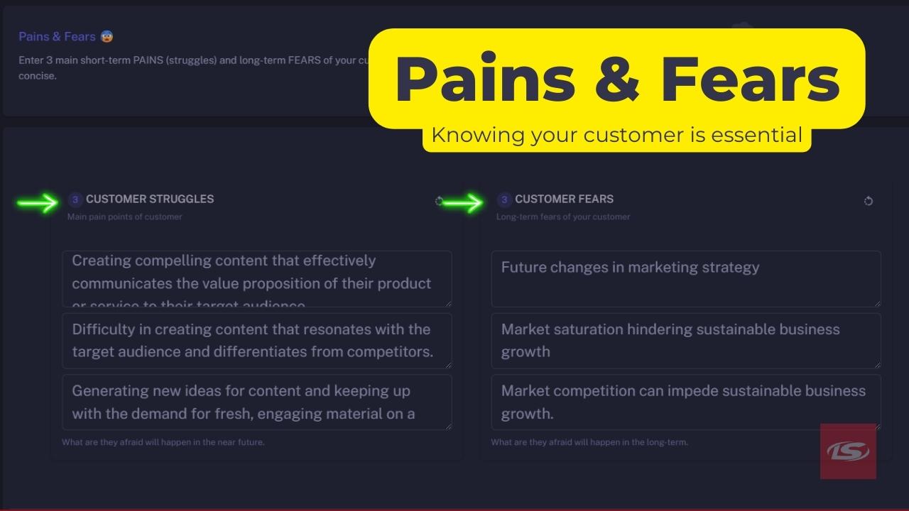 customer pains and fears